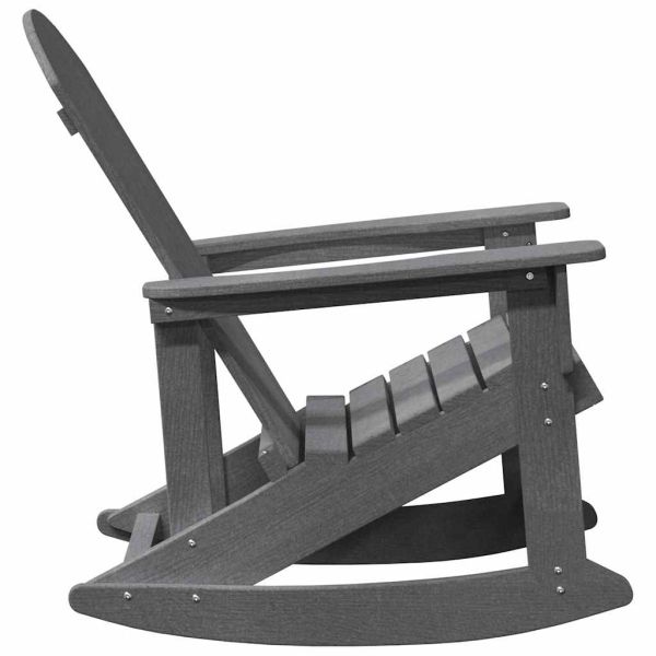 Люлеещ се стол Adirondack Светлосиво HDPE