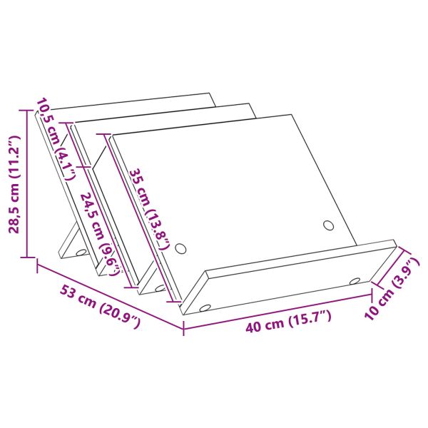 Етажерка за списания с рафт Черния дъб 53 x 40 x 28,5 см