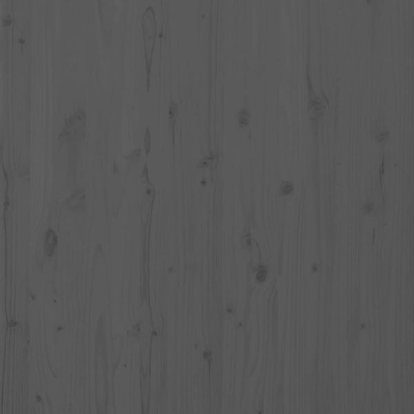 Стенна табла за спалня, сива, 106x3x91,5 см, борово дърво масив
