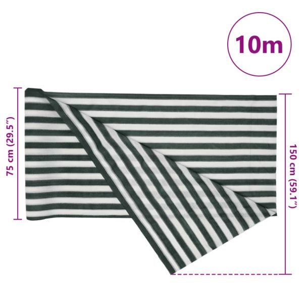 Засенчваща мрежа зелено и бял 1,5x10 м HDPE 150 г/м²