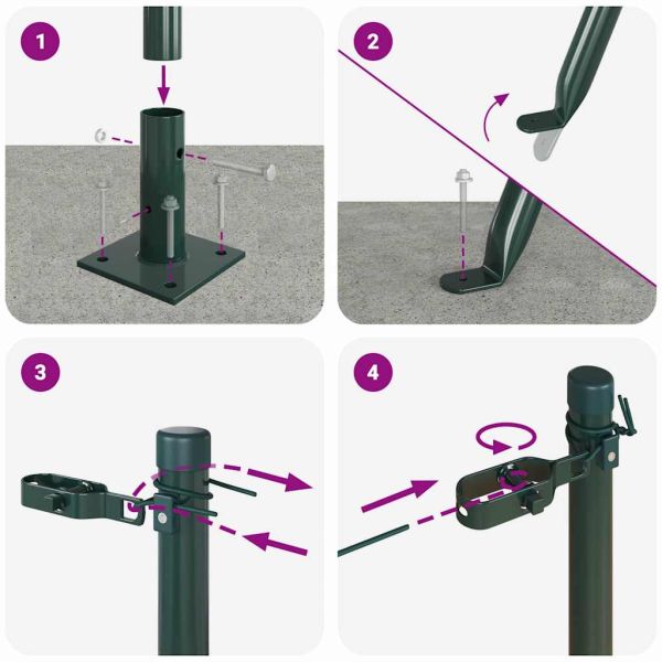 Пост за ограда с бетонна основа 26 бр. Зелено