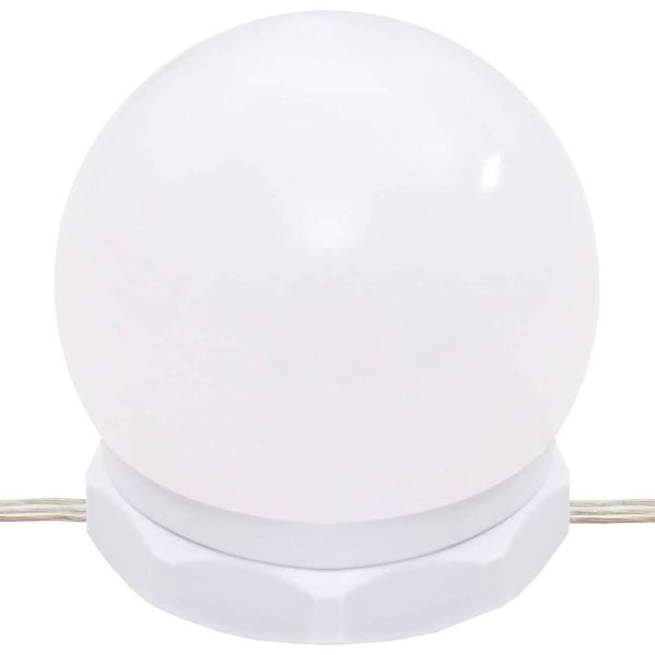 LED тоалетка с шкаф, опушен дъб, инженерно дърво