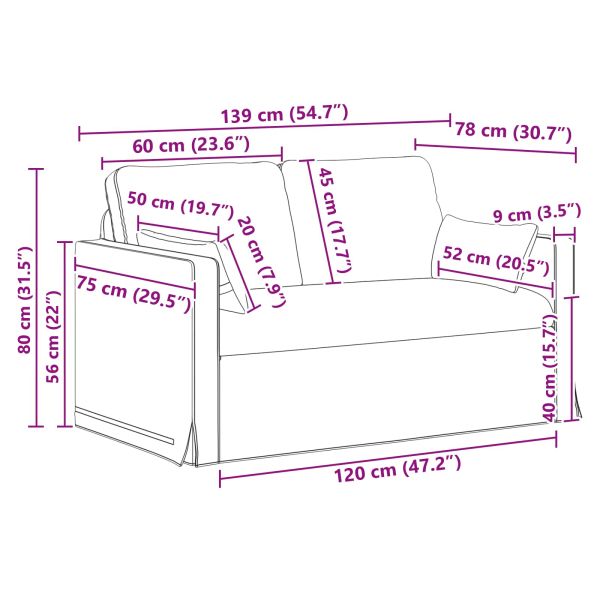 Диван Синьо 139 x 78 x 80 см текстил