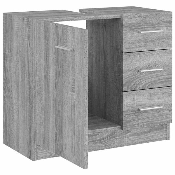 Шкаф за мивка, сив сонома, 63x30x54 см, инженерно дърво