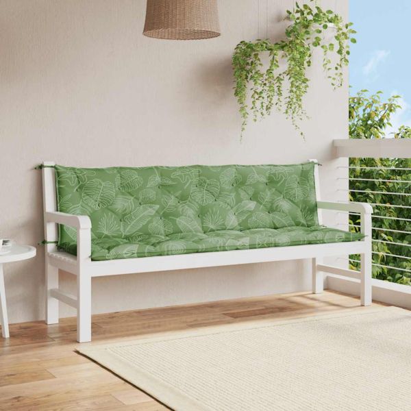 Възглавници за градински пейки 2 бр на листа 200x50x7 см плат