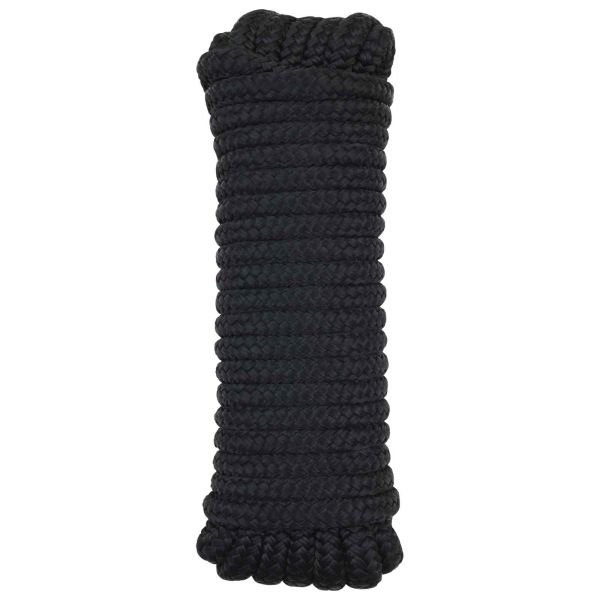 Въже за лодка 10 mm 15 m Черно Полиестер