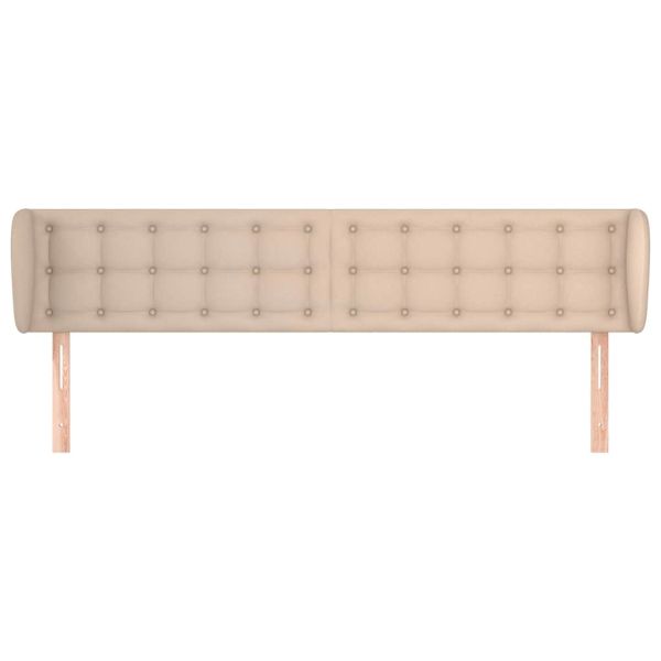 Горна табла с уши, капучино, 203x23x78/88 см, изкуствена кожа