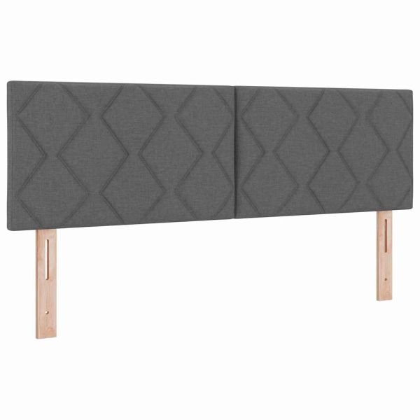 Легло с пружинирана основа Тъмносив 140 x 190 cm текстил