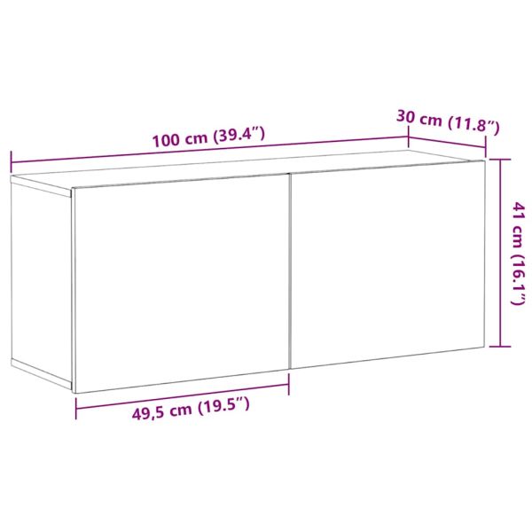 Комплект ТВ шкаф 100 x 30 x 41 см Черния дъб