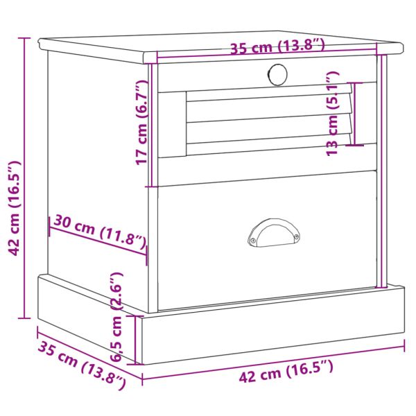 Нощно шкафче VIGO 42x35x42 см бор масив