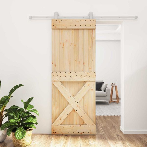Преплъзваща се врата 80 x 210 cm Естествено и бяло