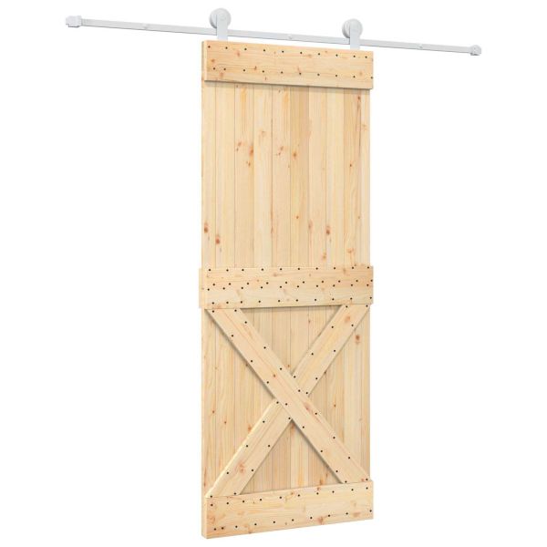 Преплъзваща се врата 80 x 210 cm Естествено и бяло