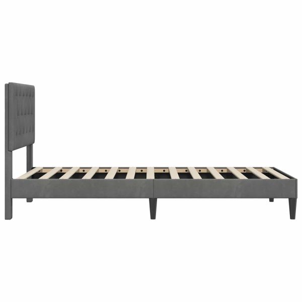 Рамка за легло с таблото Тъмносиво 90 x 190 cm Кадифе