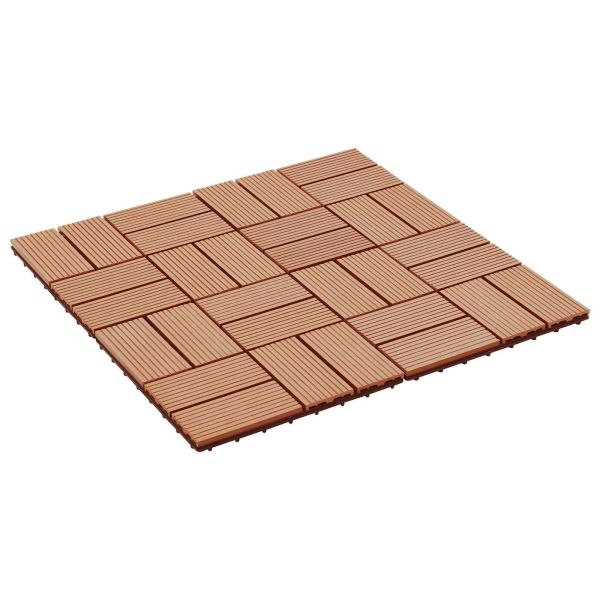 Плочка за decking 22 бр. Тик 30 x 30 cm WPC