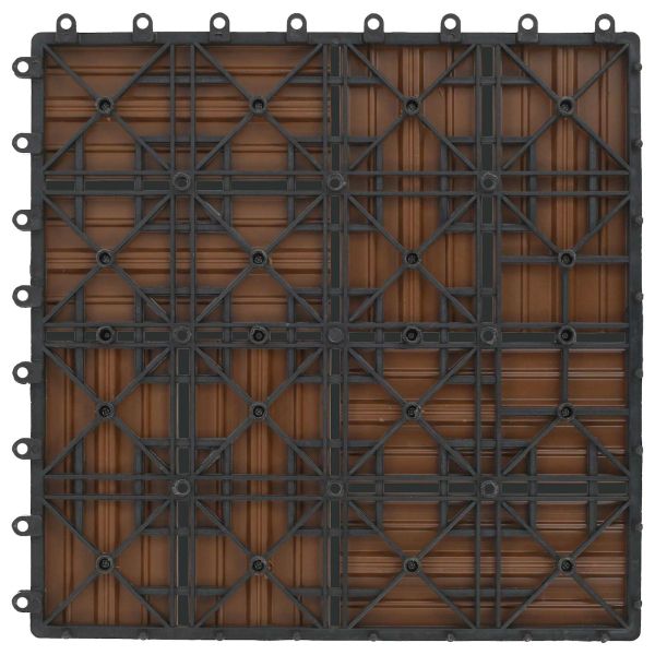 Плочка за decking 22 бр. Тик 30 x 30 cm WPC