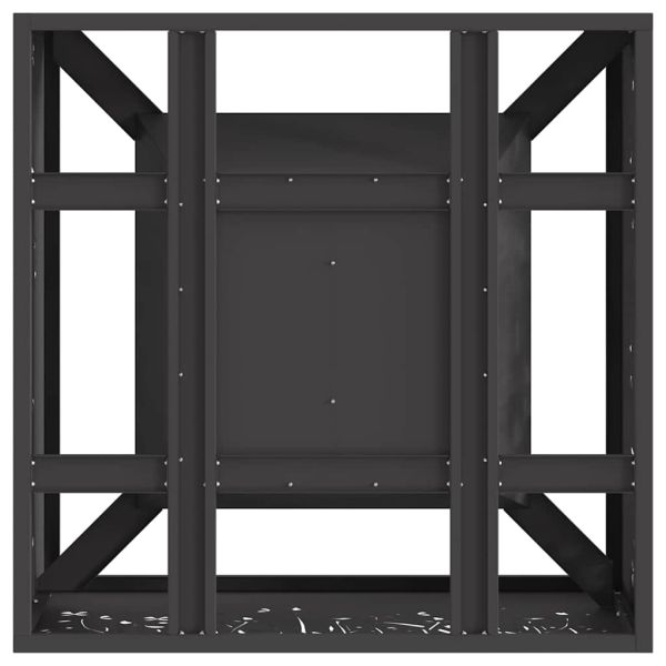 Камина за огън Черно 60 x 60 x 30 cm Патинираща стомана