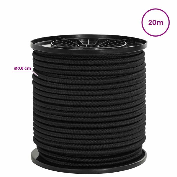 Бунджи въжета 6 mm Черно PP и гума