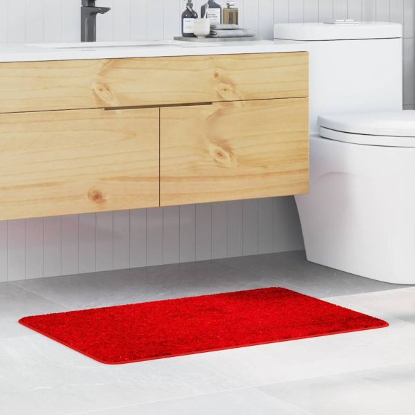 Килимче за баня с антихлъзгаща повърхност Червено 60 x 90 cm ПП