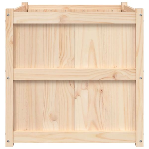 Градински сандък, 70x70x70 см, борово дърво масив
