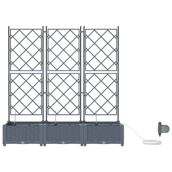 Градинска саксия 3 бр. Светлосиво 120 x 40 x 126 см ПП