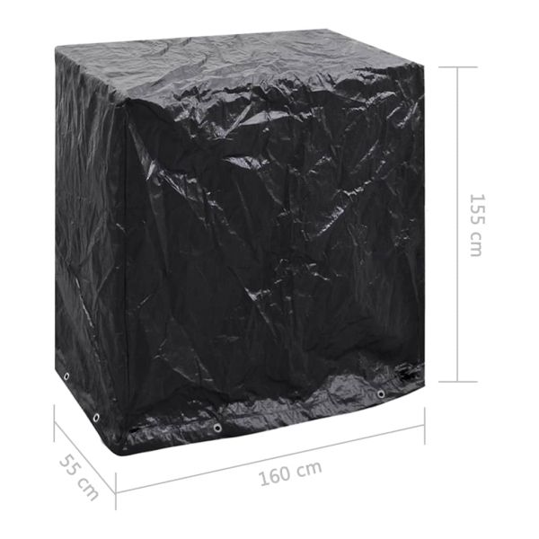 Покривало за градински мебели тенис маса 8 капси 160x55x182 см
