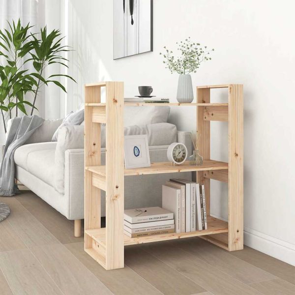 Шкаф за книги/Преграда за стая 80x35x91 см, масивна дървесина, бор