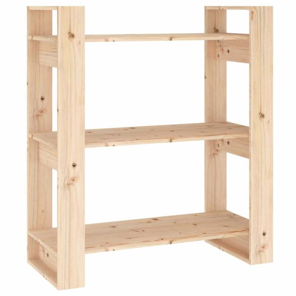 Шкаф за книги/Преграда за стая 80x35x91 см, масивна дървесина, бор