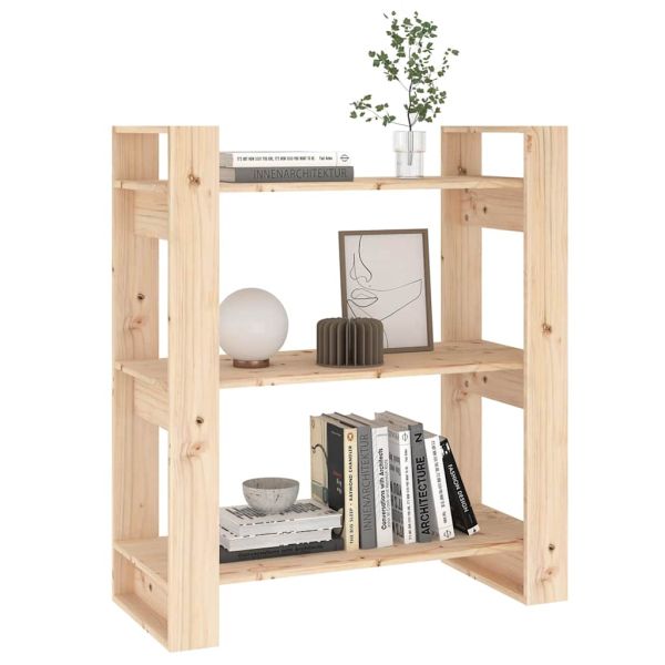 Шкаф за книги/Преграда за стая 80x35x91 см, масивна дървесина, бор