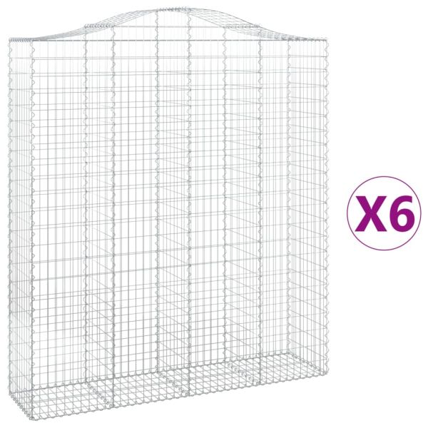 Габионни кошници арка 6 бр 200x50x220/240 см поцинковано желязо