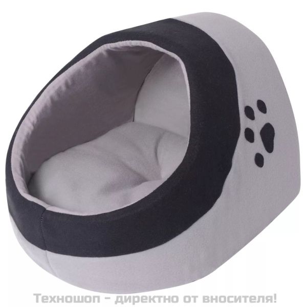 Къща за котка, сиво и черно, L