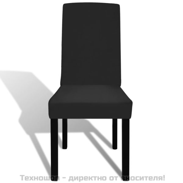 Покривни калъфи за столове, еластични, 4 бр, черни