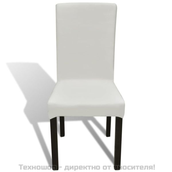 Покривни калъфи за столове, еластични, 4 бр, кремави