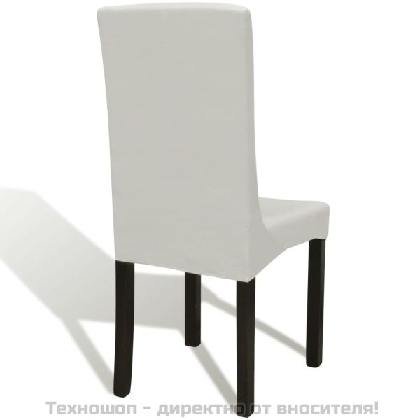 Покривни калъфи за столове, еластични, 4 бр, кремави