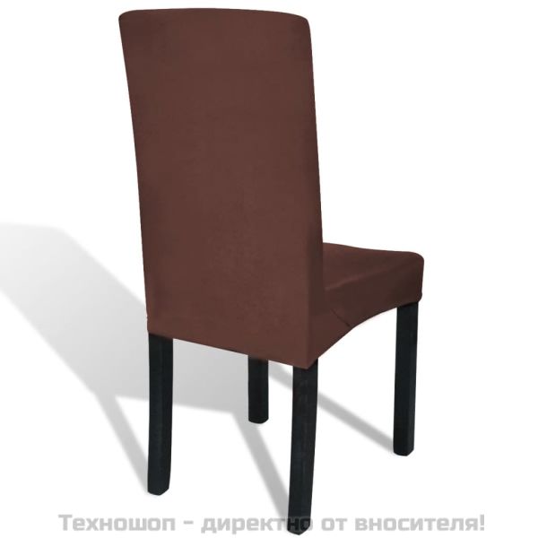 Покривни калъфи за столове, еластични, 4 бр, кафяви