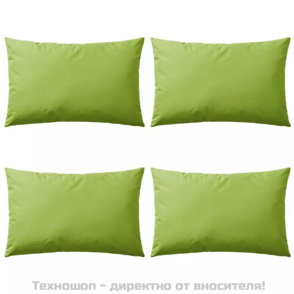 Градински възглавници, 4 бр, 60x40 см, ябълково зелени