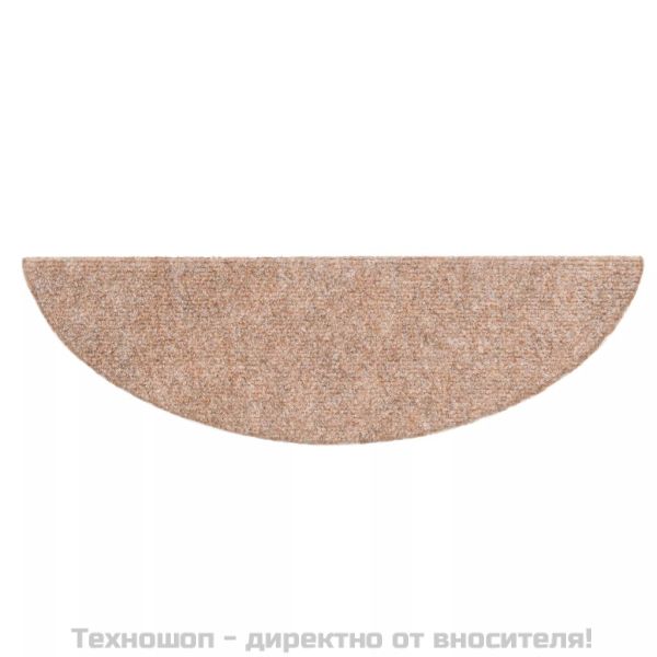 Постелки за стълби, самозалепващи се, 15 бр., 56x17x3 см, светлокафяви, полукръгли