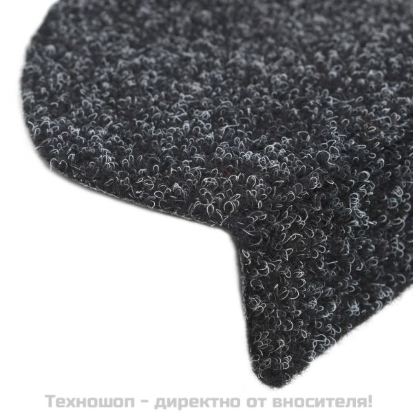 Изтривалки за стълби, самозалепващи се, 15 бр., 65x21x4 см, черни, полукръгли, големи