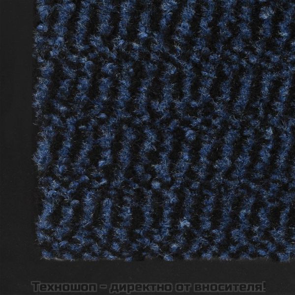 Правоъгълна изтривалка, усукани влакна, 60х90 см, синя