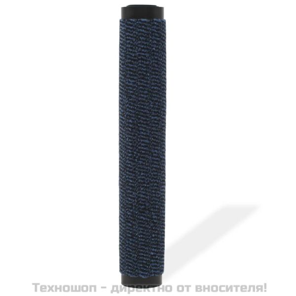 Правоъгълна изтривалка, усукани влакна, 60х90 см, синя