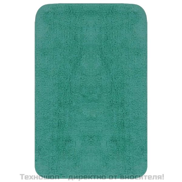 Комплект постелки за баня, 3 бр, текстил, тюркоаз