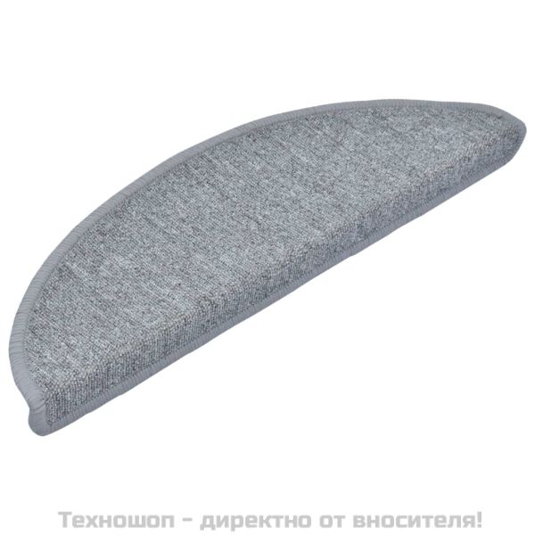 15 бр стелки за стълбища, светлосиви, 56x17x3 см