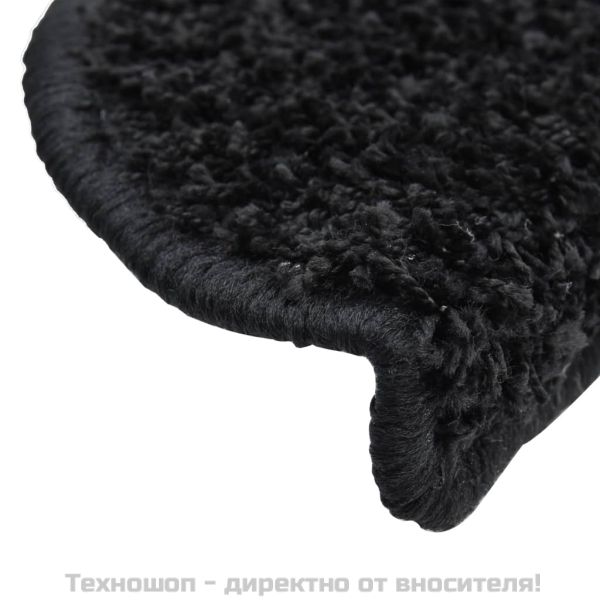 Изтривалки за стълби, 15 бр., 56x17x3 см, черни, полукръгли