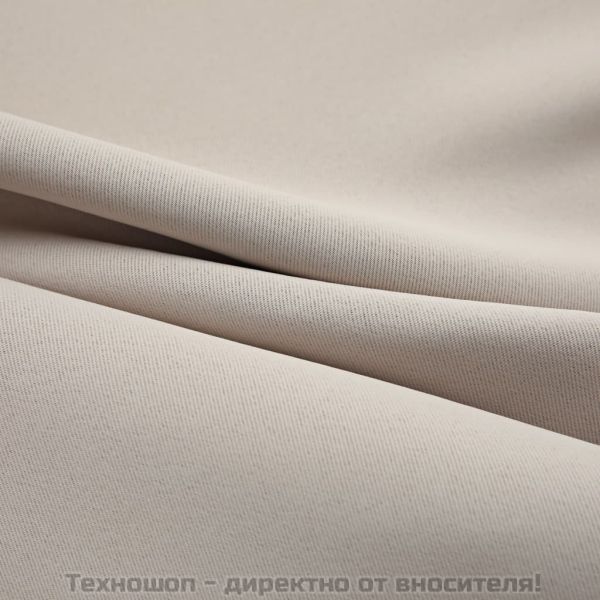 Затъмняващи завеси с метални халки, 2 бр, бежови, 140x245 см