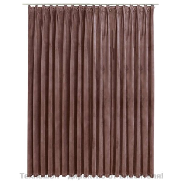 Затъмняваща завеса с куки, кадифе, антично розово, 290x245 см