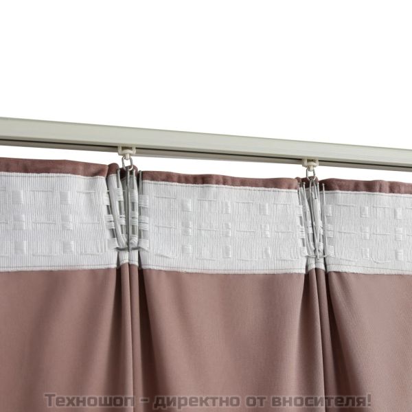 Затъмняваща завеса с куки, кадифе, антично розово, 290x245 см