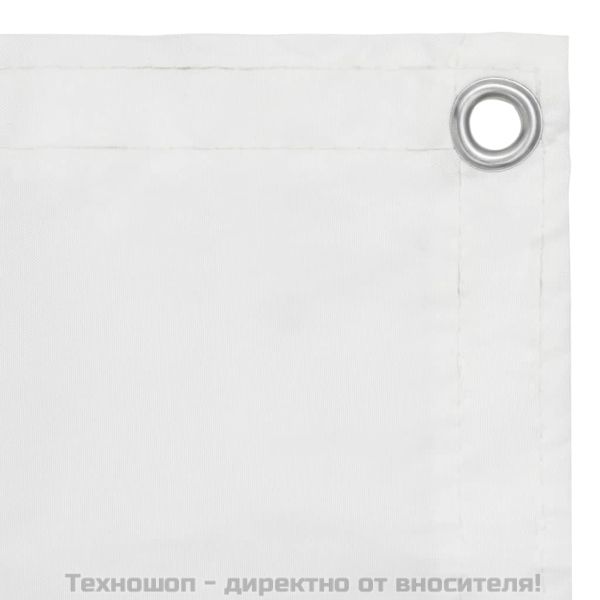 Балконски параван, бял, 120x400 см, оксфорд плат