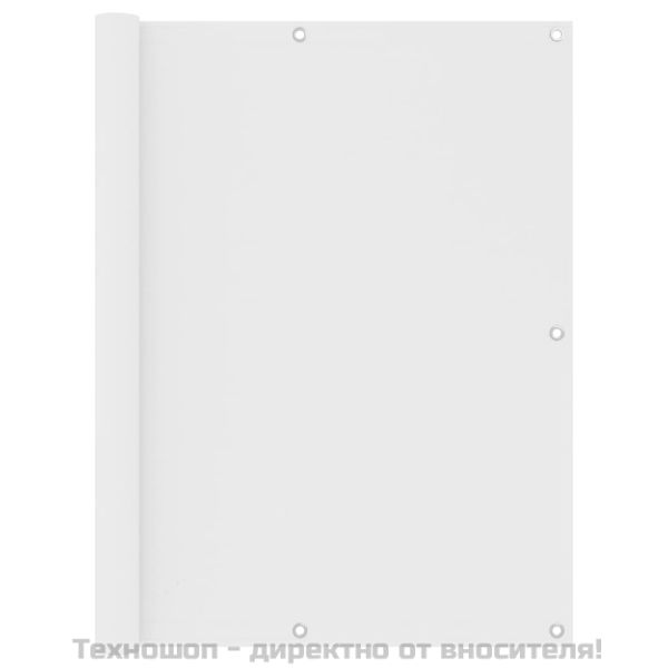 Балконски параван, бял, 120x600 см, оксфорд плат