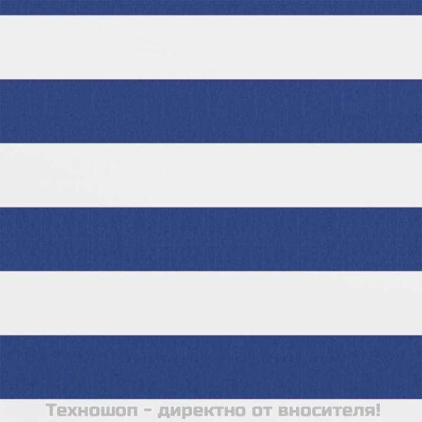 Балконски параван, бяло и синьо, 120x500 см, оксфорд плат
