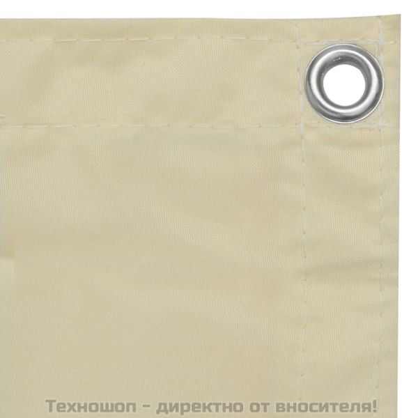 Балконски параван, кремав, 90x500 см, плат оксфорд