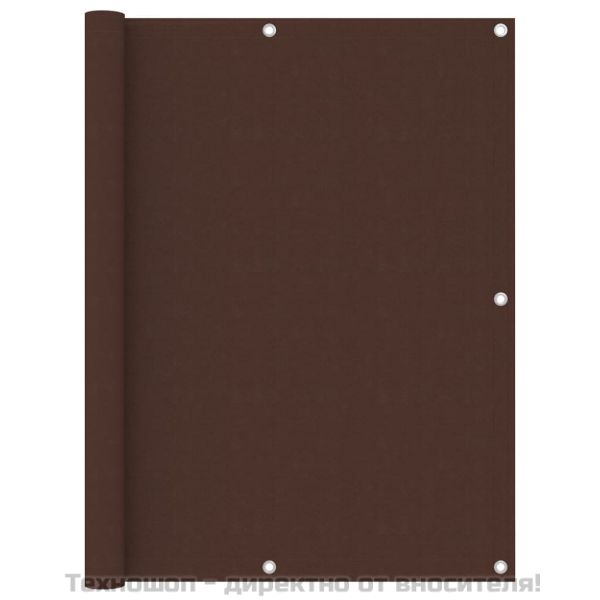 Балконски параван, кафяв, 120x400 см, оксфорд плат